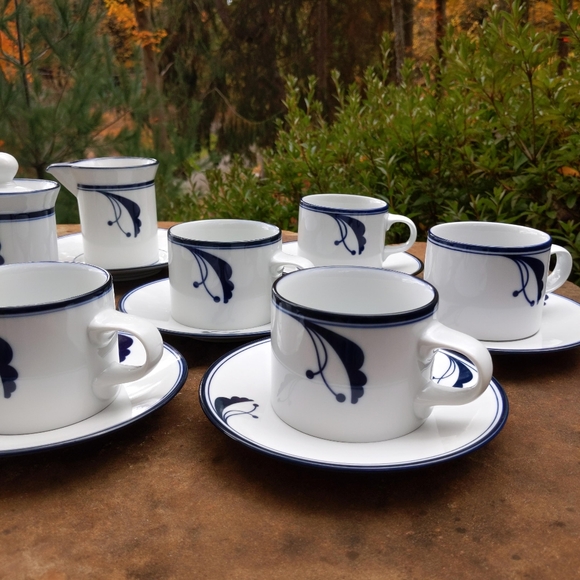 Rare! Dansk Flora Bayberry Floral Portugal Porcelain Tea Service Set for 6 - Picture 4 of 9
